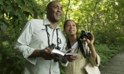 man bird watching photo