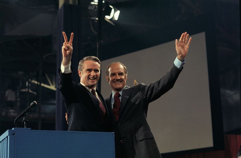 George McGovern (right) promised to back his running mate Thomas Eagleton (left) &quot;1,000 percent&quot; after Eagelton admitted he'd received electric shock therapy for depression. But the public furor caused Eagleton to step down two weeks later. Bettmann/Getty Images
