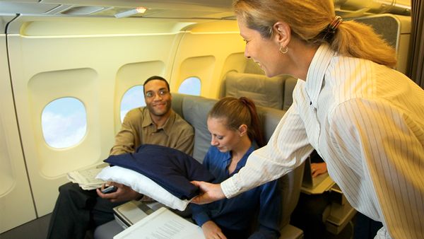 airline blanket, airline pillow