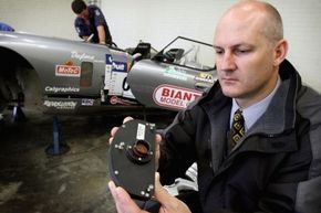 Not just for airplanes: The black box pictured here came from a race car that was involved in a crash in Australia in 2006.