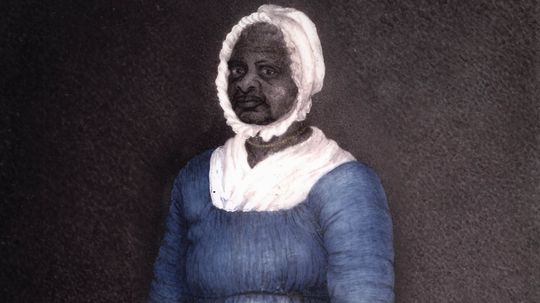 伊丽莎白·弗里曼（Elizabeth Freeman）的奴役方式是“妈妈贝特”（Mum Bett），为自己的自由起诉并赢得了胜利“border=