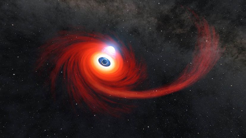 Black hole devouring star