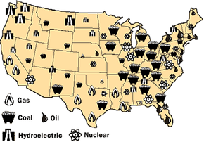 美国主要发电厂的分类。＂border=