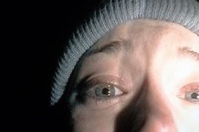 Actress Heather Donahue in a scene from the film 'The Blair Witch Project',