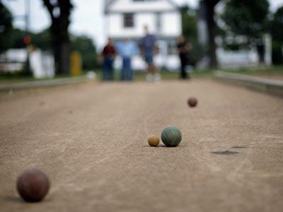 Balls on Bocce Court