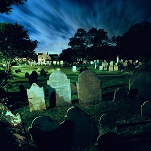 A graveyard.