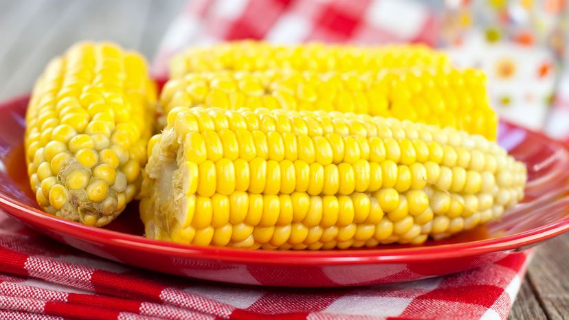 corn on red plate
