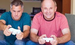 two men playing video game