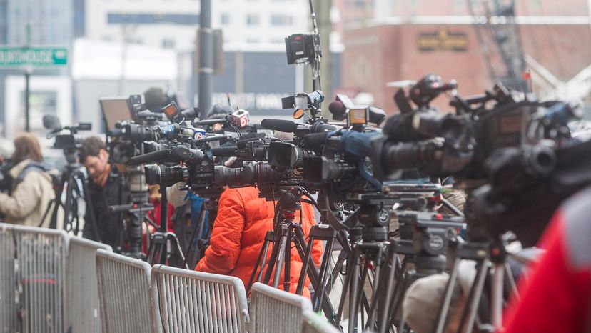 Media waiting outside the trial of the Boston Marathon bomber