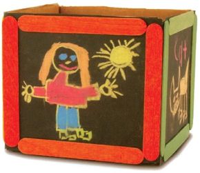 The chalk box craft acts just like a chalkboard,so it's fun for kids over and over!