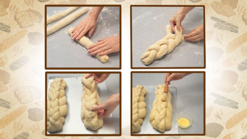 braiding challah dough