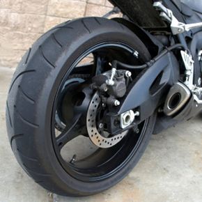 The rear end of a sport bike