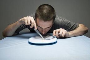 Person looking at nearly empty plate