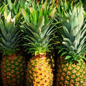 pineapples in a market place