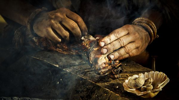 woman's hands cooking food