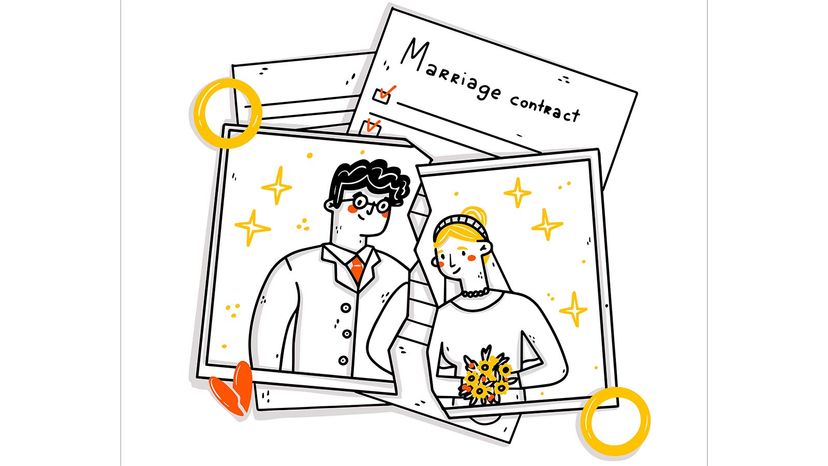 marriage contract clipart