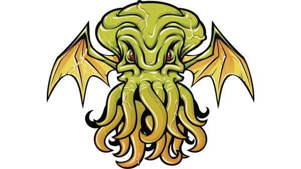 Cthulhu Fictional Monster with a Octopus Face and Wings
