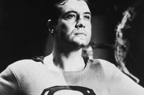 George Reeves in a still from the 1950s television series &quot;Adventures of Superman.&quot;
