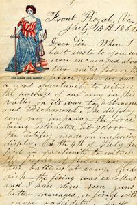 A letter home during the Civil War from John V. Harrington of the 3rd Delaware Infantry to his brother-in-law James Vickers.