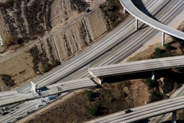 Highway damage in Northridge, California