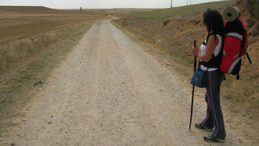 pilgrim on el camino de santiago