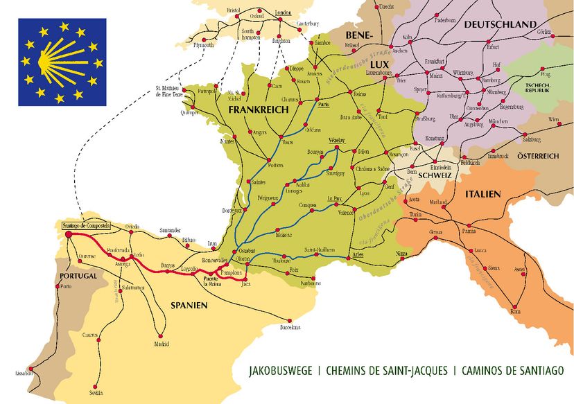 el camino de santiago map