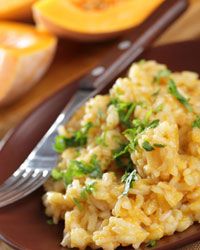 The pumpkin will give your risotto a lovely golden color.