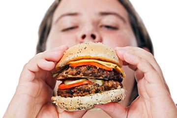 obese girl eating