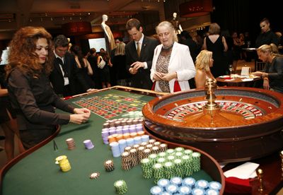 patrons playing roulette