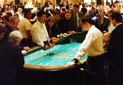 gamblers playing craps