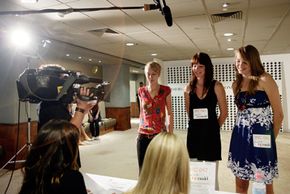 Casting directors interviewing actresses at an audition. See more movie making pictures.