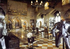 The great hall in Warwick Castle