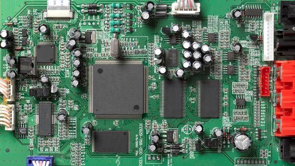 motherboard with capacitors