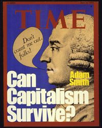 A 1975 Time Magazine cover pondered the future of capitalism with a little commentary from the political system's foremost thinker, Adam Smith.