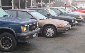 You will find an assortment of makes and models on a used car lot.