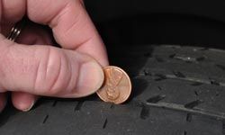 One way to see if you need new tires is to perform the &quot;penny test.&quot;