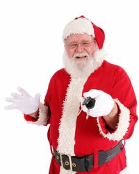 Santa Claus offering car keys