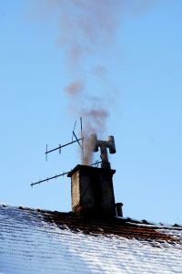 Chimney on a house