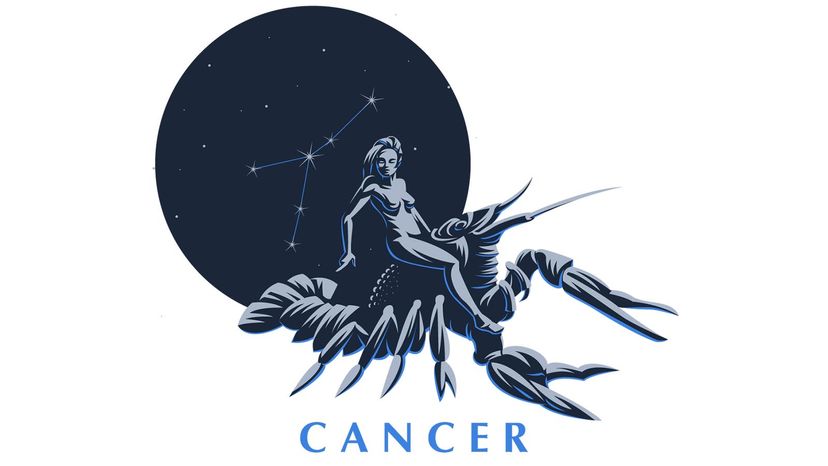 Zodiac circle on blue background, astrological chart with star signs by  Peter Hermes Furian