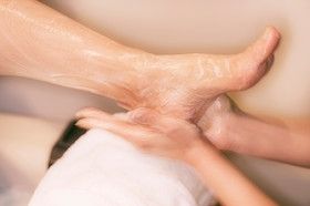 Woman foot massage. 