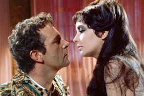 The story Cleopatra and Mark Antony’s tumultuous romance was famously played out onscreen in 1963 by Elizabeth Taylor and Richard Burton.
