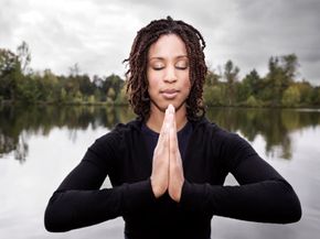 Woman doing tai chi. 