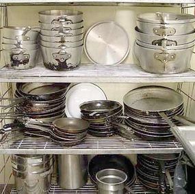 Hundreds of pots and pans are on hand to facilitate cooking for any number of guests. No event is too big or too small!