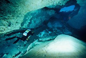 scuba diving cave