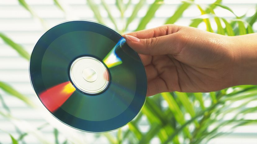 Woman Holding CD-R Disk in Hand