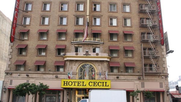 Famous building exterior with iconic sign.