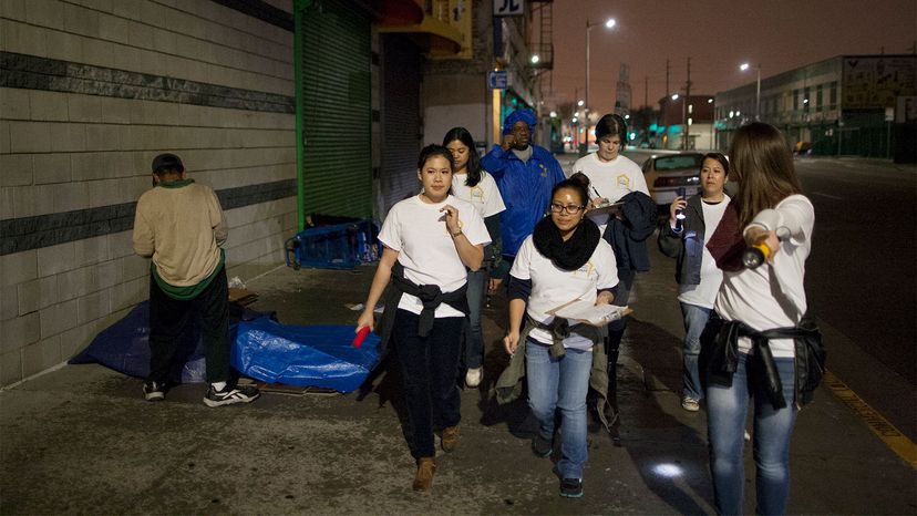 counting homeless, Los Angeles