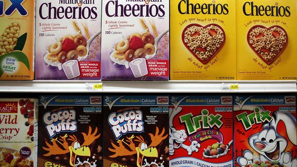 boxes of General Mills cereals, Cherrios, 