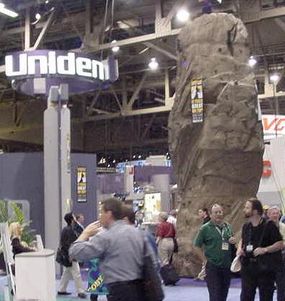The climbing structure at the Uniden booth.
