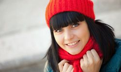 bright hat and scarf